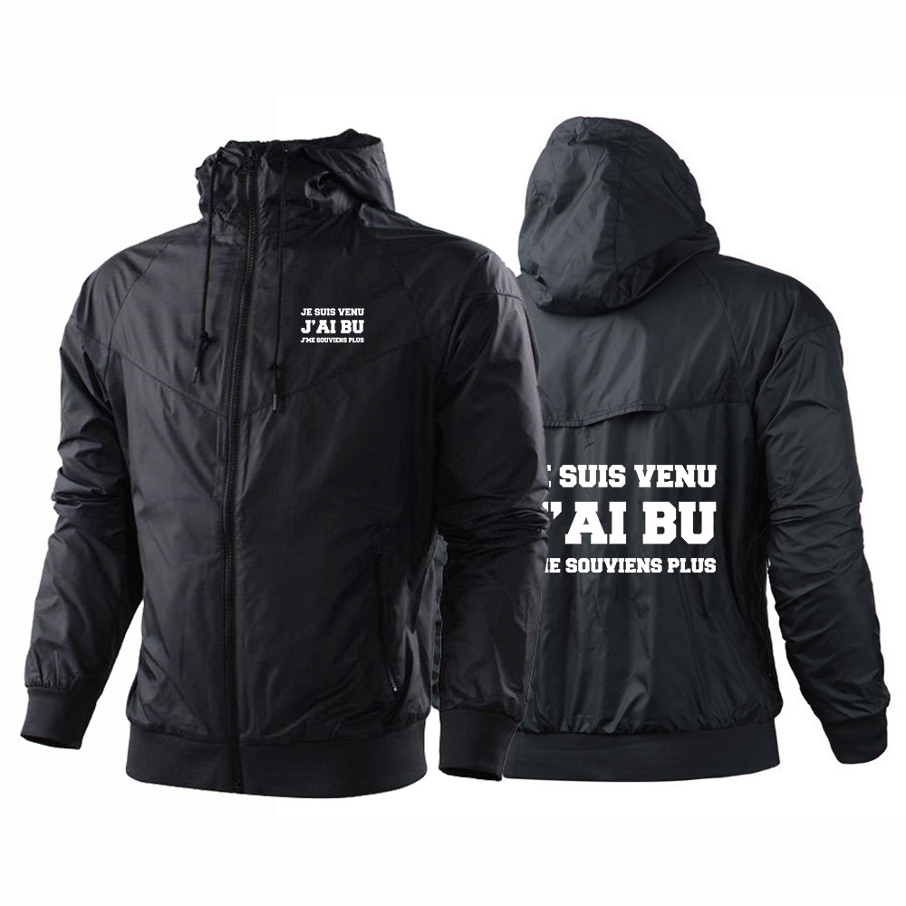 Outdoor Camping Venues - Jaqueta Masculina Corta-Vento com Capuz para