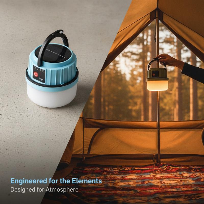 Camping Solar Lantern - Lâmpada Solar LED à Prova d'Água