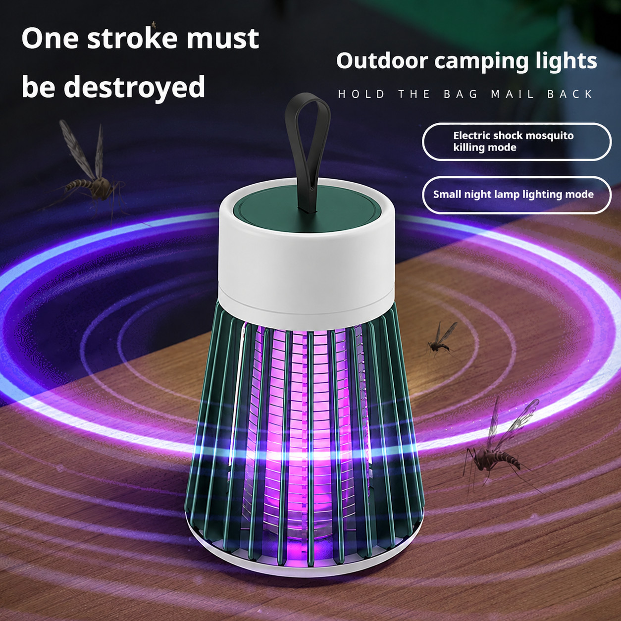 Outdoor Camping Bug Zapper - Lâmpada Elétrica Mata Mosquitos USB com