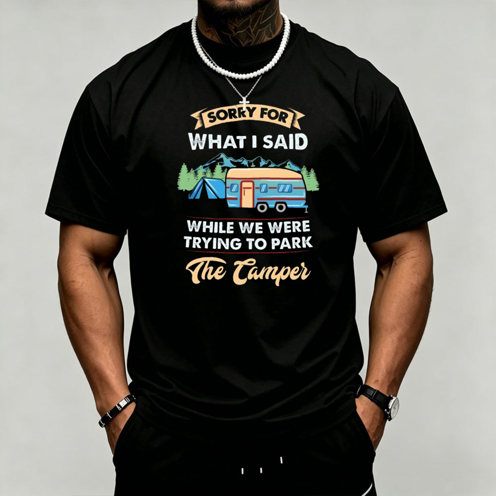 Outdoor Camping Quotes - Camiseta masculina com estampa gráfica de