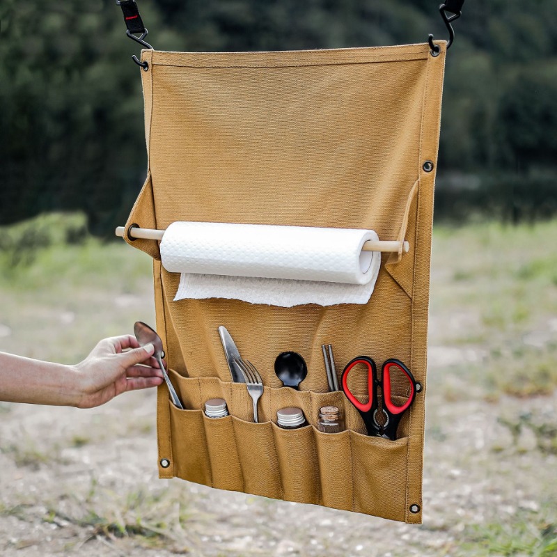 Outdoor Camping Wallpaper - Organizador de utensílios de lona ao