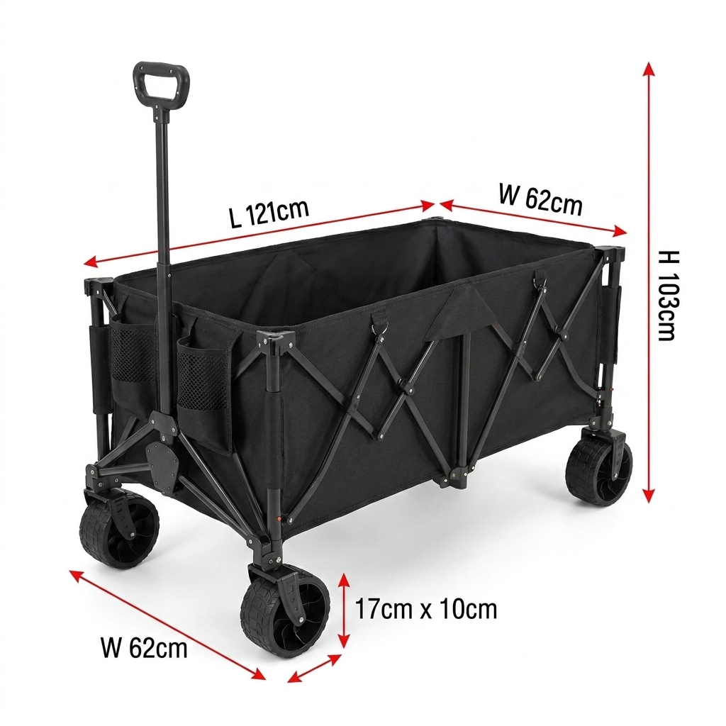 Outdoor Camping Wagon - Carrinho Dobrável Reforçado Personalizado com Capacidade