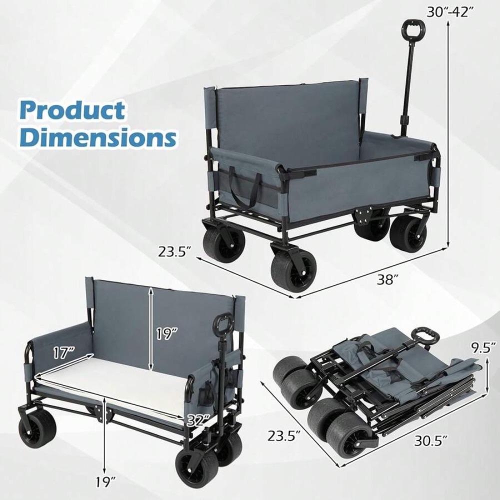 Carrinho Dobrável 2 em 1 com A - Outdoor Camping Wagon avaliação e preço
