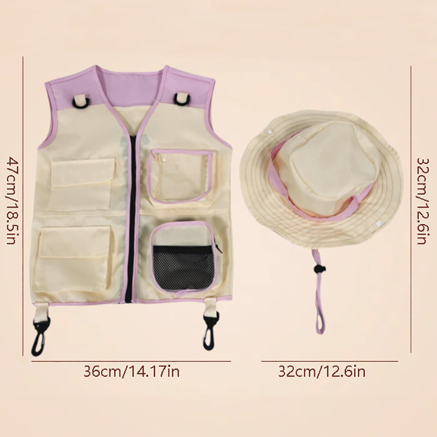 Traje de colete e chapéu explo - Outdoor Camping Kids Activities avaliação e preço