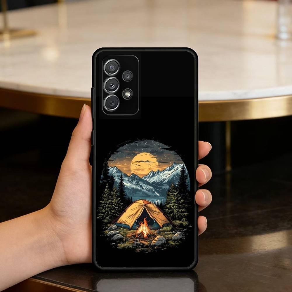 Capa de Telefone de Silicone M - Outdoor Camping Quotes avaliação e preço